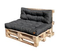 Bielik Coussins de Palette 120 x 80 Set de 2 pièces pour Meubles en Palette| Coussins de Palette Euro imperméables Made in EU | canapé en Palette matelassé Complet (Gris Foncé/Anthracite.)