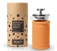 BIELIMARTI Cafetière à presse française, 350 ml, verre Borosilicate, housse en silicone thermique, french press, cafetière à piston (orange)