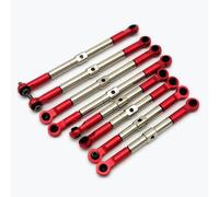 Bielle Direction Rc Pour Traxxas 1/16 Pour E-Revo Pour Summit 7138 7118 8 Pièces Acier Trempé Accessoires Pour Biellettes Pincement Avant Arrière Réglables(Red)