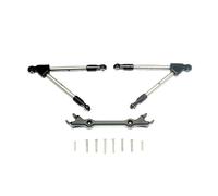 Bielle Direction Rc Pour Traxxas Pour Rustler 4x4 Pour VXL Aluminium Biellettes Direction Avant Avec Stabilisateur Amélioration Pièces Accessoires Modification(Black)