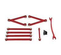 Bielle RC pour FMS FCX24M pour Camel Cup 1/24 Maillons Châssis Métal Tiges Traction Ensemble Direction RC Chenille Voiture Mise À Niveau Pièces Accessoires(Red)