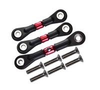 Bielle RC pour Tamiya pour TT02 TT02T pour TT01 TT01E TT01D 1/10 3 Biellettes Direction Réglables TT160 TT2160 Tiges Pièces Accessoires pour Voitures RC(Red)