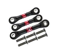Bielle RC pour Tamiya pour TT02 TT02T pour TT01 TT01E TT01D 1/10 3 Pièces Alliage D'aluminium Biellettes Direction Réglables Détachées pour Voitures RC Crawler(Red)