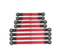 Bielle RC pour Traxxas 1/18 pour TRX4M pour TRX-4M pour Defender pour Bronco GPM Kit Complet Biellettes Direction Réglables en Alliage Métallique pour Voiture RC Crawler(Red)
