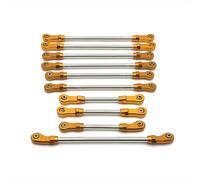 Bielle RC pour WLtoys 1/10 104006 104010 104020 104026 10 Pièces Métalliques pour L'amélioration Biellette Traction Complète Télécommande Accessoires(Yellow)