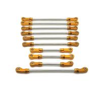 Bielle RC pour WLtoys 104006 104010 104020 104026 1/10 Amélioration en Métal Biellette Direction Complète Accessoires Et Pièces pour Télécommande(Yellow)