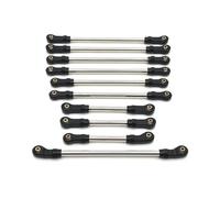 Bielle RC pour WLtoys 104006 104010 104020 104026 1/10 Amélioration Métal Biellette Direction Complète Voiture Télécommandée Pièces Accessoires Modification(Black)