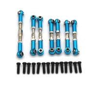 Bielle RC pour WLtoys 104072 1/10 Kit 7 Pièces Métal Améliorations Ensemble Complet Biellettes Traction Voiture Accessoires Modification Voitures Télécommandées RC Drift(Blue)