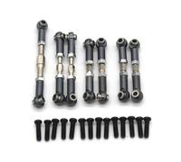 Bielle RC pour WLtoys 104072 1/10 Kit 7 Pièces Métal Améliorations Ensemble Complet Biellettes Traction Voiture Accessoires Modification Voitures Télécommandées RC Drift(Gray)