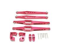 Bielle RC pour Wltoys 124006 12428 12423 12427 1/12 Pièces Métalliques Biellette Traction Supérieure Arrière Bras Oscillant Accessoires pour Voitures Télécommandées(Red)