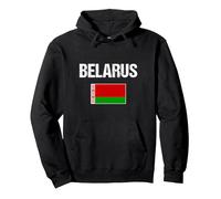 Biélorusse Drapeau Biélorussie Belarus Sweat à Capuche, Unisexe pour Adultes, Noir, XXL