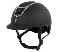 Bieman de Haas BR Casque d'équitation Lambda avec paillettes et trous d'aération pratiques sur le dessus (56/58, noir/gunmeta)