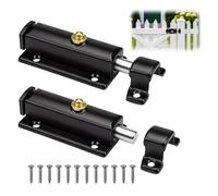 BieMian Lot de 2 verrous de porte automatiques d'intérieur - Verrou à ressort en zinc moulé sous pression avec vis - Serrure à fermeture automatique pour fenêtres, portes d'armoire et portails de