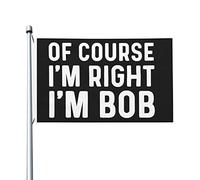 Bien sûr, j'ai raison, je suis Bob, drapeau pour chambre d'adolescent, drapeau fantaisie double face, bannière extérieure pour fête, 0,9 x 1,5 m, bien sûr, j'ai raison, je suis Bob, tapisserie pour le