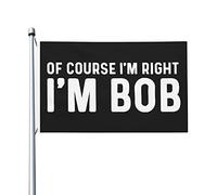 Bien sûr, j'ai raison, je suis Bob, drapeau pour chambre d'adolescent, drapeaux cool double face, décoration murale pour maison, 0,9 x 1,5 m, bien sûr, j'ai raison, je suis Bob, tapisserie pour salle