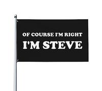 Bien sûr, j'ai raison, je suis Steve House Flag, drapeau de 3 x 5 pieds sur un seul côté à l'extérieur, bannières anti-décoloration aux couleurs vives, décoration extérieure de cour