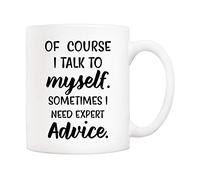 Bien Sûr Que Je Me Parle À Moi-Même, Parfois J'Ai Besoin De Conseils D'Experts Tasses Avec Poignée Tasse À Café Drôle Tasse Pour Petit Déjeuner Lait Chocolat Chaud 330Ml