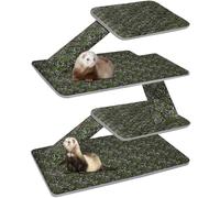 Bienbee Ensemble de doublures de cage pour furet et Critter Nation, accessoires de cage imperméables pour petits animaux, rats, chinchillas, hérissons, furets (vert foncé, double unité)