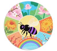 Bienen Mit 1000 Teilen Puzzle Insekten Circular Puzzle Für Erwachsene Und Kinder Pädagogisches Für Erwachsene Kinder Buntes Tier Geschenke 1000pcs (67.5x67.5cm)