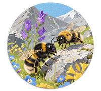 Bienen Mit 1000 Teilen Puzzle Insekten Rund Puzzle Geeignet AB 12 Jahren Pädagogisches Für Erwachsene Kinder Buntes Tier Stressabbau-Spielzeug 1000pcs (67.5x67.5cm)