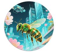 Bienen Mit 1000 Teilen Puzzle Insekten Rund Puzzle Geeignet AB 12 Jahren Pädagogisches Für Erwachsene Kinder Buntes Tier Stressabbau-Spielzeug 1000pcs (67.5x67.5cm)