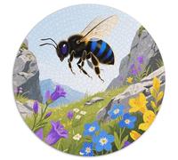 Bienen Mit 1000 Teilen Puzzle Insekten Rundes Puzzle Geeignet AB 12 Jahren Pädagogisches Für Erwachsene Kinder Buntes Tier Stressabbau-Spielzeug 1000pcs (67.5x67.5cm)
