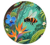 Bienen Mit 1000 Teilen Puzzle Insekten Rundes Puzzle Geeignet AB 12 Jahren Pädagogisches Für Erwachsene Kinder Buntes Tier Stressabbau-Spielzeug 1000pcs (67.5x67.5cm)