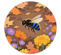 Bienen Mit 1000 Teilen Puzzles Insekten Rund Puzzle Geeignet AB 12 Jahren Pädagogisches Für Erwachsene Kinder Buntes Tier Stressabbau-Spielzeug 1000pcs (67.5x67.5cm)