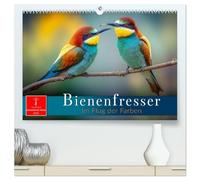 Bienenfresser - im Flug der Farben (hochwertiger Premium Wandkalender 2026 DIN A2 quer), Kunstdruck in Hochglanz: Die Gefiederpracht strahlt in voller Intensität.