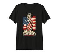 Bienheureuse patronne de l'Amérique Vierge Marie Diva T-Shirt Haut de Gamme