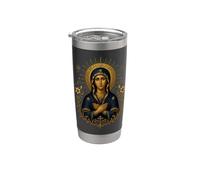 Bienheureuse Vierge Marie Style Byzantin Icône Art Sacré Catholique Gobelet isotherme en acier inoxydable double paroi