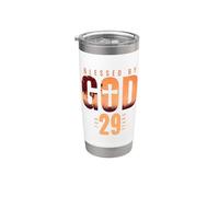 Bienheureux par Dieu pour 29 ans Thème religieux du 29e anniversaire Gobelet isotherme en acier inoxydable double paroi