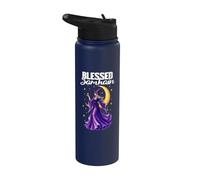 Bienheureux Samhain Wicca, sorcière de la lune wiccane, Halloween gaélique Stainless Steel Insulated Water Bottle