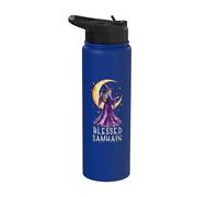 Bienheureux Samhain Wicca, sorcière wiccane, gaélique, Halloween Stainless Steel Insulated Water Bottle