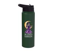 Bienheureux Samhain Wicca, sorcière wiccane, gaélique, Halloween Stainless Steel Insulated Water Bottle