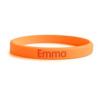 BIENMARQUER - Bracelet SOS Enfant Fin - Bracelet Personnalisable en Silicone Gravé avec un Prénom & Numéro de Téléphone - Bracelet d'Identification SOS