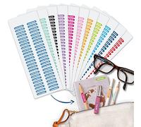 Bienmarquer - Étiquettes Autocollantes Personnalisées -Taille XS - 2x0,4 cm - Parfaites pour Petits Objets (Clé USB, Lunettes)-Résistent au lave-vaisselle et micro-ondes - 48 Étiquettes (Fond coloré)