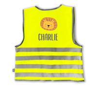 BIENMARQUER - Gilet de Sécurité Fluorescent Personnalisé pour Enfant - Disponible en jaune et rose - Veste avec des bandes réfléchissantes pour une grande visibilité - 3 tailles. (Jaune)
