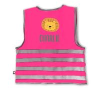 BIENMARQUER - Gilet de Sécurité Fluorescent Personnalisé pour Enfant - Disponible en jaune et rose - Veste avec des bandes réfléchissantes pour une grande visibilité - 3 tailles. (Rose)