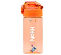 BIENMARQUER - Gourde Personnalisable pour Enfant avec Paille - Convient pour l'Ecole Primaire et Maternelle - Gourde avec Bouchon Anti-Fuite - Résistante au lave-vaisselle - 450mL (Orange)