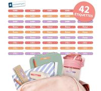 Bienmarquer - Mini Autocollants Objets Tendance à personnaliser avec le prénom. Parfait pour identifier de petits objets. Résistent au micro-ondes et au lave-vaisselle. (Cœurs, 42)