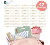 Bienmarquer - Mini Autocollants Objets Tendance à personnaliser avec le prénom. Parfait pour identifier de petits objets. Résistent au micro-ondes et au lave-vaisselle. (Fleurs, 42)