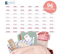 Bienmarquer - Mini XS Étiquettes Adhésives Personnalisables Blanc - Autocollantes pour Marquer les Crayons, Stylos. Convient pour l'Ecole -Résistent au Lave-vaisselle et Micro-ondes (Fuchsia, 96)