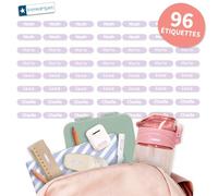 Bienmarquer - Mini XS Étiquettes Adhésives Personnalisables Coloré - Autocollantes pour Marquer les Crayons, Stylos. Convient pour l'Ecole -Résistent au Lave-vaisselle et Micro-ondes (Lavande, 96)