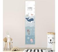 Bienmarquer - Toise Murale Personnalisée pour Bébé/Enfant - Toise de Croissance Personnalisable avec un Prénom - Règle de Hauteur Permettant de Mesurer la Taille de l'Enfant (Mer)