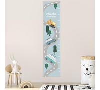 Bienmarquer - Toise Murale Personnalisée pour Bébé/Enfant - Toise de Croissance Personnalisable avec un Prénom - Règle de Hauteur Permettant de Mesurer la Taille de l'Enfant (Route)