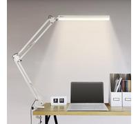 BIENSER Lampe de Bureau LED, 1100LM Lampe de Table avec Pince, 10 Niveaux de Luminosité X 3 Modes Réglables, Protection des Yeux, Fonction Mémoire, Lampe de Architecte pour Bureau, Lecture, Étude