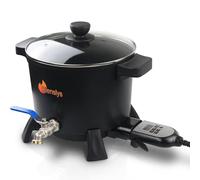 Bienslys Pot électrique de fonte de cire pour la fabrication de bougies - Creuset antiadhésif de 7 L avec bec verseur et contrôle de température par bouton-pression