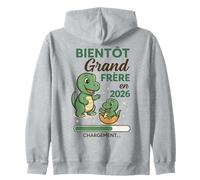 Bientôt Grand Frère 2026 Dino Cadeau Garçon Sweat à Capuche
