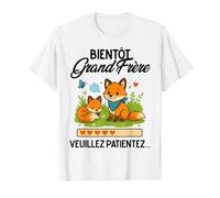 Bientôt Grand frère Renard - Annonce bébé Grossesse T-Shirt, Homme, Blanc, XL